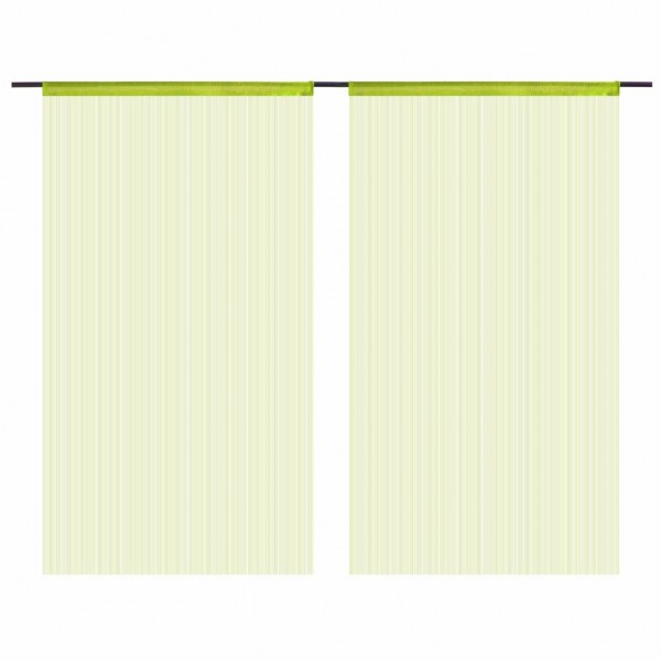 Cortinas de flecos 2 piezas 140x250 cm verde M 2