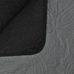 Cubrecama acolchado doble cara 230x260 cm gris y negro H