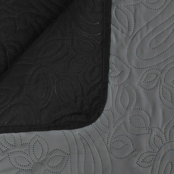 Cubrecama acolchado doble cara 230x260 cm gris y negro M 2