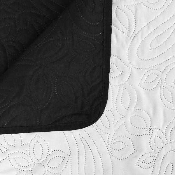 Cubrecama acolchado doble cara 230x260 cm blanco y negro M 2