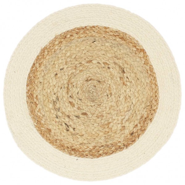 Individuais de mesa 6 pcs juta e algodão 38 cm redondo natural M 3