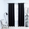 Cortinas opacas con anillas de metal 2 piezas negro 140x245 cm 1