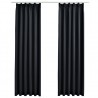 Cortinas blackout com ganchos 2 pcs 140x225 cm preto 2