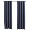 Cortinas blackout c/ argolas em metal 2 pcs 140x245cm antracite 2