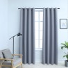 Cortinas blackout c/ argolas em metal 2 pcs 140x225 cm cinzento 1