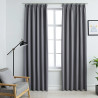 Cortinas opacas con ganchos 2 piezas gris 140x225 cm 1