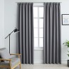 Cortinas blackout com ganchos 2 pcs 140x245 cm cinzento 1