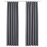 Cortinas blackout com ganchos 2 pcs 140x245 cm cinzento 2