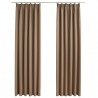 Cortinas blackout c/ganchos 2pcs 140x175cm cinzento-acastanhado 2