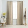 Cortinas opacas con ganchos 2 unidades beige 140x225 cm 1