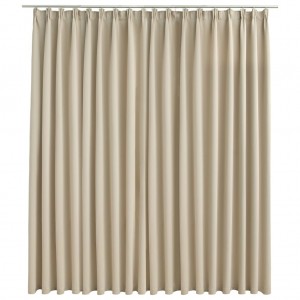 Cortina opaca con ganchos beige 290x245 cm H