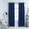Cortinas blackout com argolas em metal 2 pcs 140x175 cm azul 1
