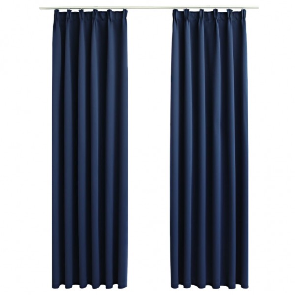 Cortinas blackout com ganchos 2 pcs 140x225 cm azul M 2