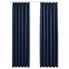 Cortinas blackout com ganchos 2 pcs 140x245 cm azul 2
