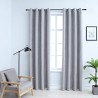 Cortinas blackout c/ argolas em metal 2 pcs 140x225 cm cinzento 1