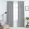 Cortinas blackout com ganchos 2 pcs 140x225 cm cinzento 1