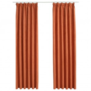 Cortinas blackout com ganchos 2 pcs 140x175 cm ferrugem H