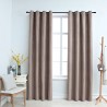Cortinas opacas con aros de metal 2 piezas gris topo 140x245 cm 1