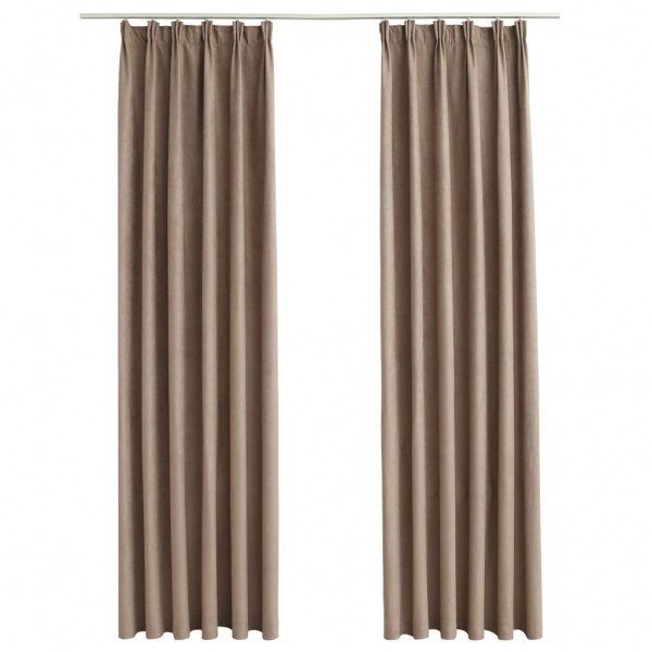 Cortinas blackout c/ganchos 2pcs 140x225cm cinzento-acastanhado M 2