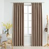 Cortinas opacas con ganchos 2 piezas gris topo 140x245 cm 1