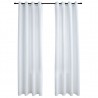Cortinas opacas anillas de metal 2 pzs blanco crudo 140x175 cm 2