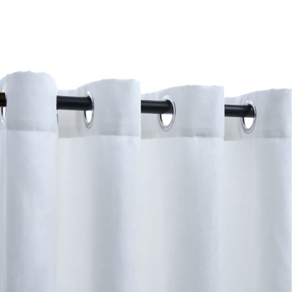Cortinas blackout c/ argolas metal 2 pcs 140x225 cm branco sujo M 4