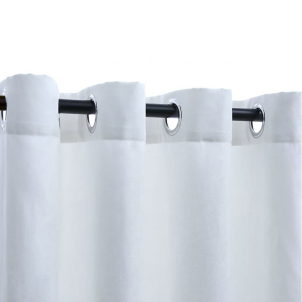 Cortinas blackout c/ argolas metal 2 pcs 140x245 cm branco sujo M 4