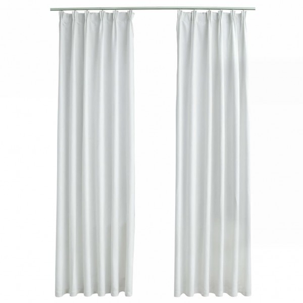 Cortinas blackout com ganchos 2 pcs 140x175 cm branco sujo M 2