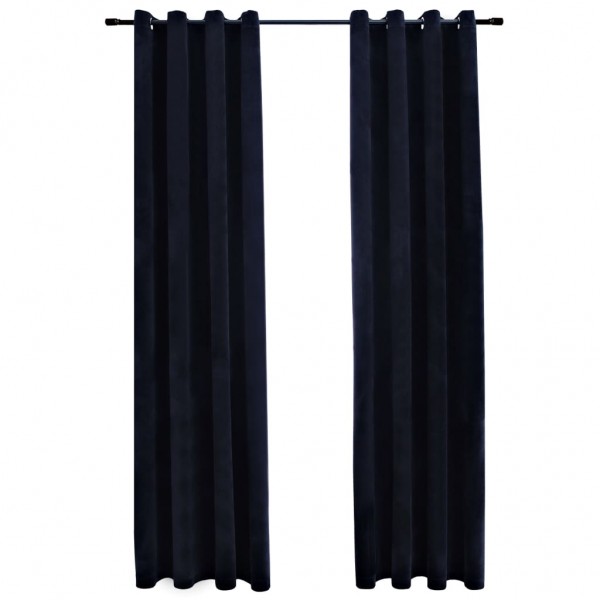Cortinas blackout com argolas 2 pcs 140x245 cm veludo preto M 2