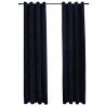 Cortinas blackout com argolas 2 pcs 140x245 cm veludo preto 2