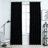Cortinas opacas con ganchos 2 pzas terciopelo negro 140x225 cm 1