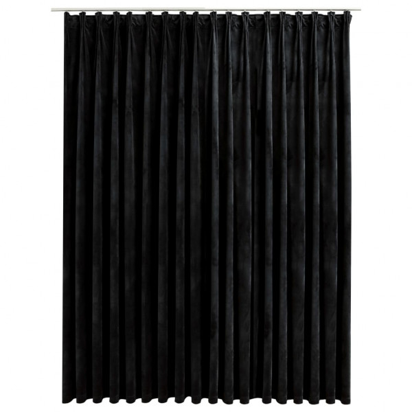 Cortina blackout com ganchos 290x245 cm veludo preto M 2