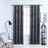 Cortinas blackout com argolas 2 pcs 140x175 cm veludo antracite 1