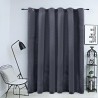 Cortina blackout c/ argolas em metal 290x245cm veludo antracite 1