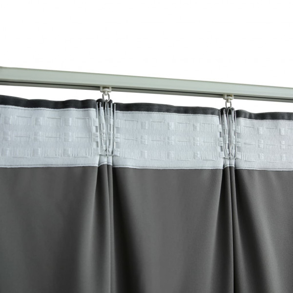Cortinas blackout com ganchos 2 pcs 140x245 cm veludo antracite M 4