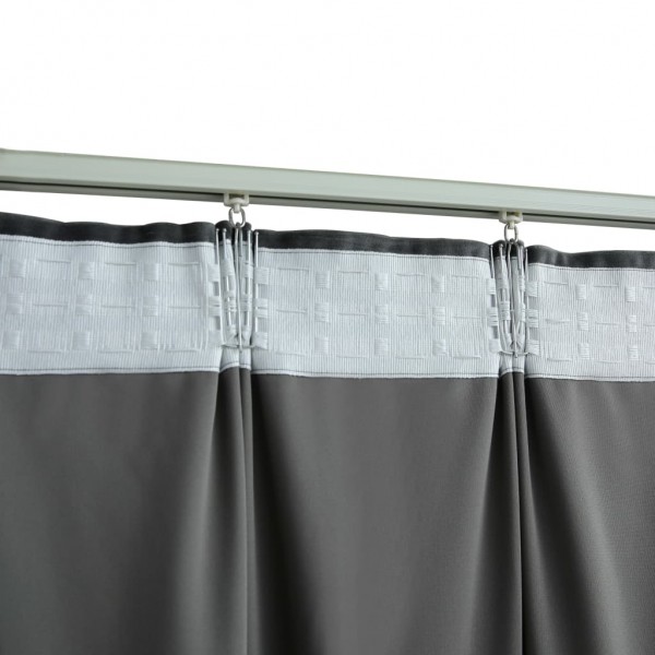 Cortina blackout com ganchos 290x245 cm veludo antracite M 4