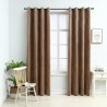 Cortinas blackout com argolas 2 pcs 140x225 cm veludo bege 1