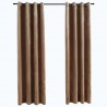 Cortinas blackout com argolas 2 pcs 140x225 cm veludo bege 2