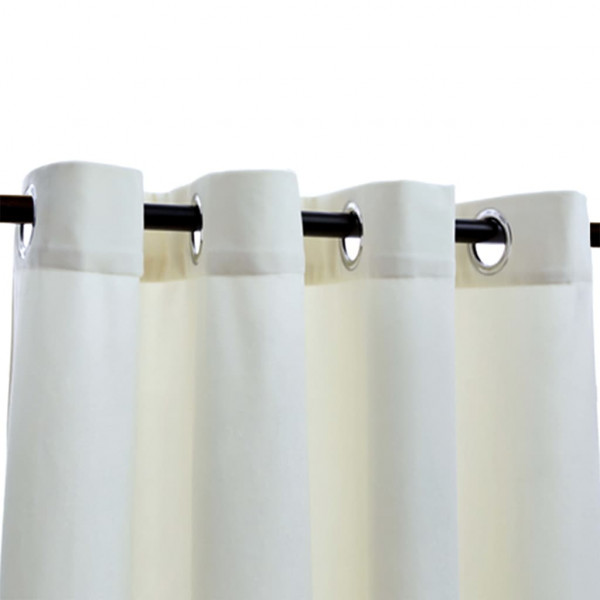 Cortina blackout com argolas em metal 290x245 cm veludo creme M 4