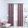 Cortinas opacas anillas 2 uds terciopelo rosa viejo 140x175 cm 1