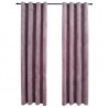 Cortinas blackout c/ argolas 2 pcs 140x245cm veludo rosa antigo 2