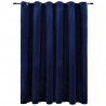 Cortina blackout c/ argolas metal 290x245 cm veludo azul-escuro 2