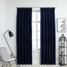 Cortinas blackout c/ ganchos 2 pcs 140x175cm veludo azul escuro 1