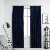 Cortinas blackout c/ ganchos 2 pcs 140x225cm veludo azul escuro 1