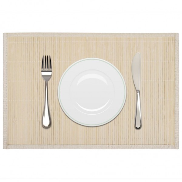 6 pcs individuais de mesa em bambu 30 x 45 cm natural D