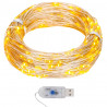 Guirlanda de micro luz LED 40 m 400 LEDs brancos quentes 1