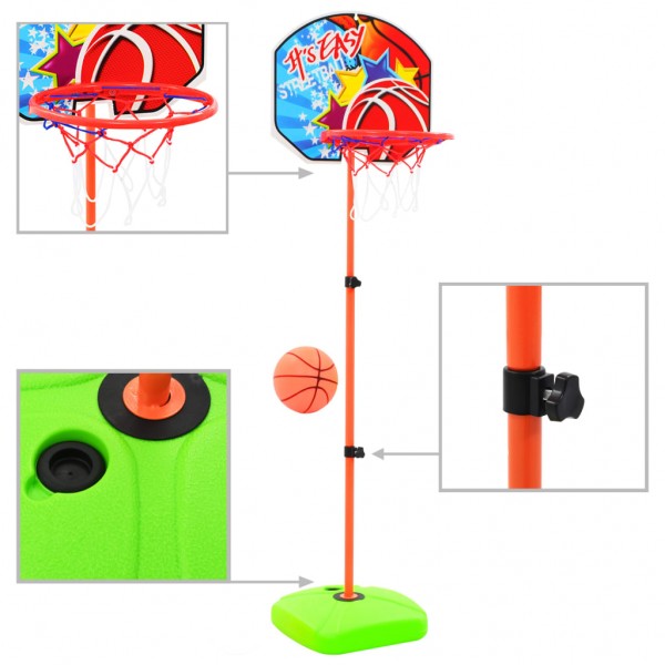 Canasta de baloncesto y balón para niños D