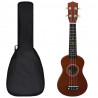 Juego de ukelele soprano para niños con funda madera oscura 21 1