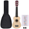 Conjunto ukulele soprano infantil c/ saco madeira escura 21 2