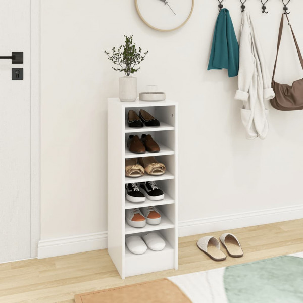 Mueble zapatero de madera contrachapada blanco 31.5x35x90 cm M 3